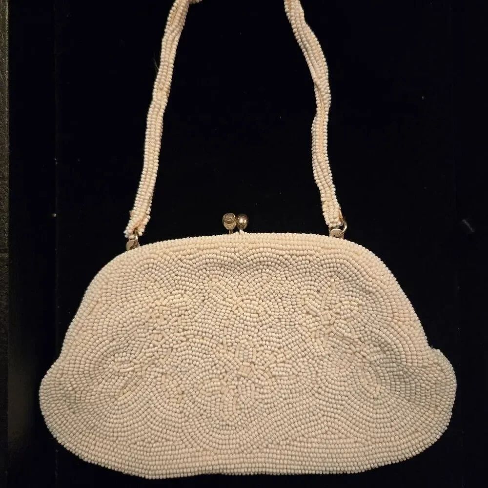 Walborg Vintage White Beaded Evening Bag Japan
